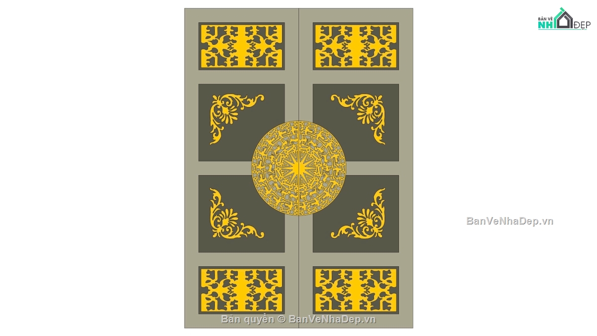 trống đồng,cổng 2 cánh cnc,file cnc cổng 2 cánh