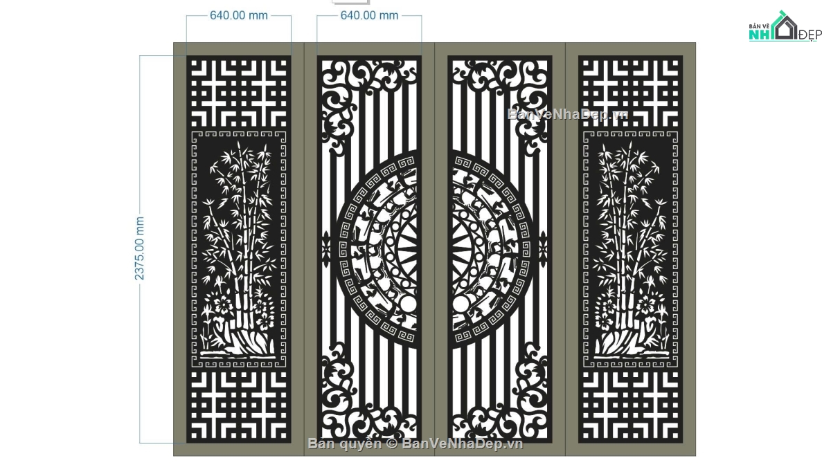 CNC cổng 4 cánh,CNC mẫu cổng 4 cánh,mẫu cổng 4 cánh