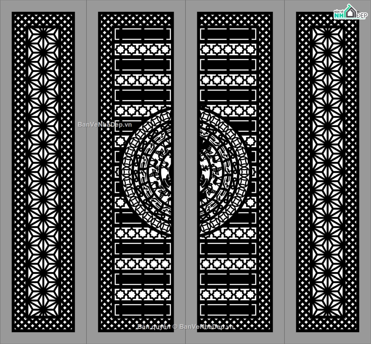 cổng 4 cánh cnc,file cnc cổng 4 cánh,mẫu cnc cổng 4 cánh