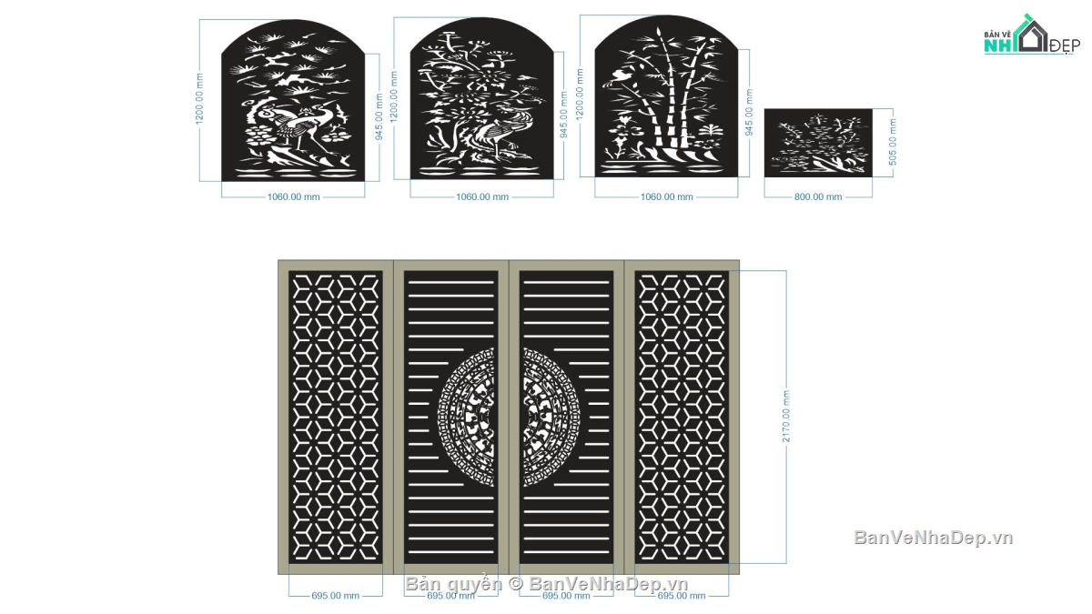 hàng rào,mẫu hàng rào,cổng 4 cánh và hàng rào cnc,file cnc cổng 4 cánh và hàng rào