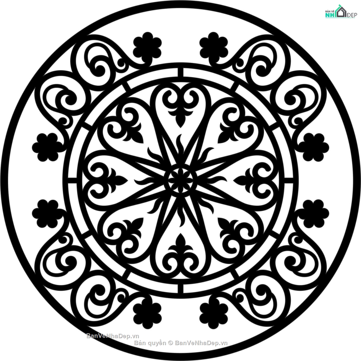 hoa văn mái kính,hoa văn tròn,file mái kính cnc