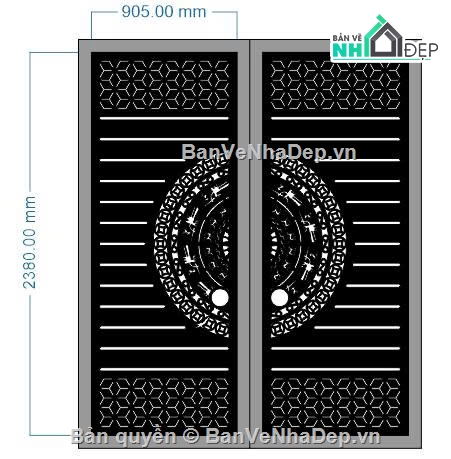 Cổng 2 cánh,cnc 2 cánh,Cổng trống đồng 2 cánh,bông tuyết