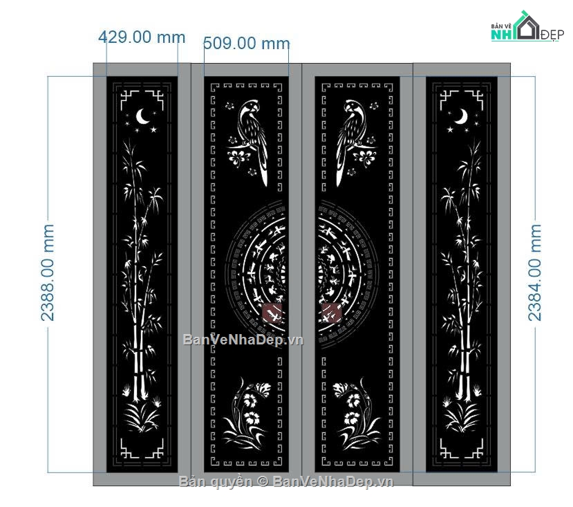 cổng đẹp 4 cánh,cổng cnc đẹp,cánh cổng đẹp