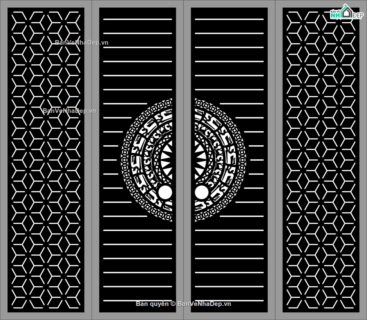 Cổng 4 cánh,Cổng 4 cánh file dxf,cnc 4 cánh