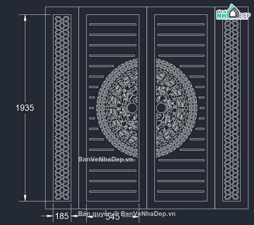 Cổng 4 cánh,4 cánh trống đồng,cổng bông tuyết