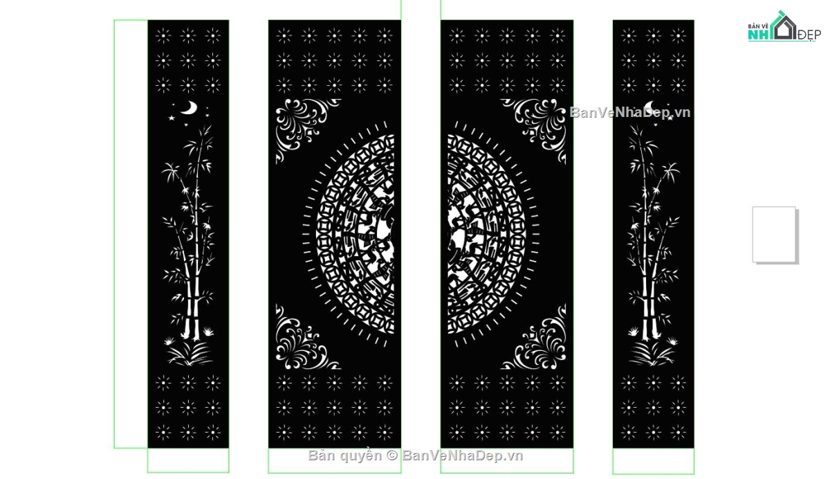 Cổng 4 cánh,4 cánh trống đồng,cổng dxf