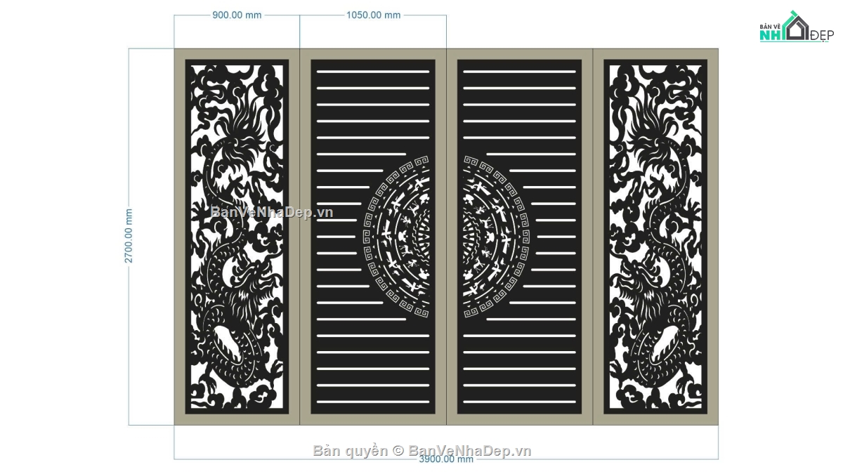 Cổng 4 cánh,cnc 4 cánh,4 cánh cnc