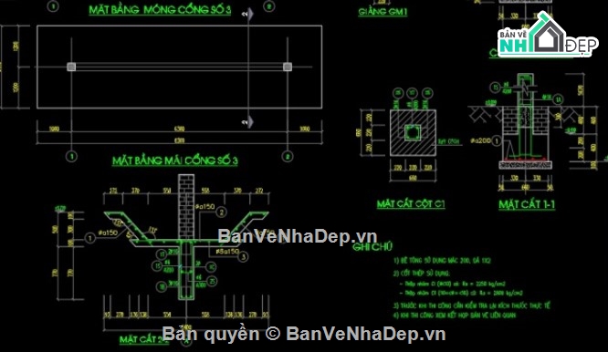 cad cổng làng văn hóa,cổng làng văn hóa,cổng file cad