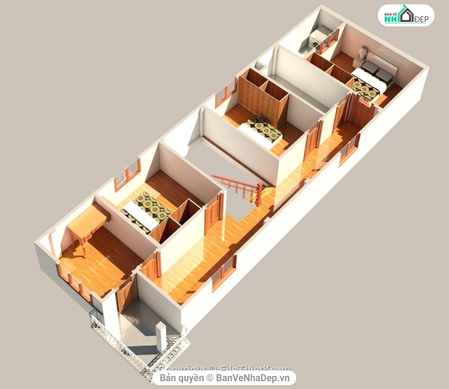 phối cảnh nhà phố 2 tầng,bản vẽ revit nhà phố,revit nhà phố 2 tầng,file revit nhà phố 2 tầng