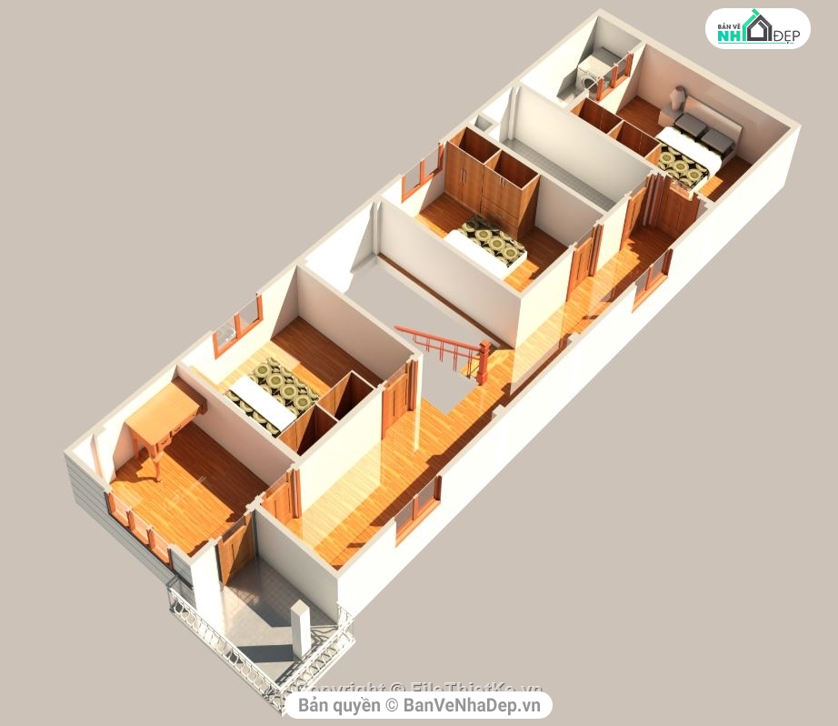 phối cảnh nhà phố 2 tầng,bản vẽ revit nhà phố,revit nhà phố 2 tầng,file revit nhà phố 2 tầng