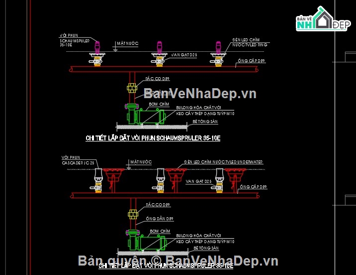 Điện nước đài phun nước,cơ điện đài phun nước,thiết kế đài phun nước,ME đài phun nước,đài phun nước