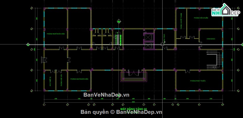 trung tâm y tế 6 tầng,file cad trung tâm y tế,trung tâm y tế file cad