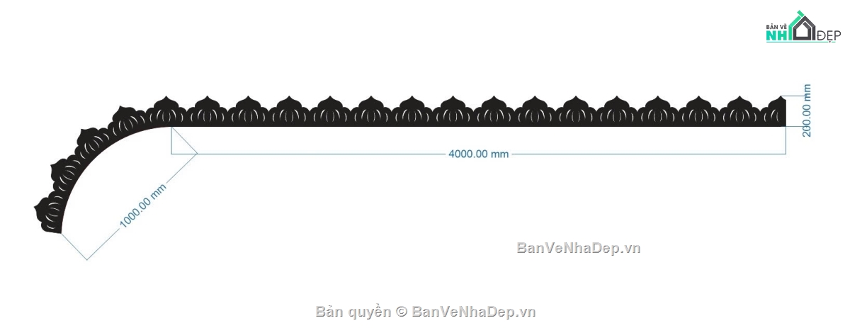 Diềm mái kính,diềm mái kính cnc,file dxf diềm mái