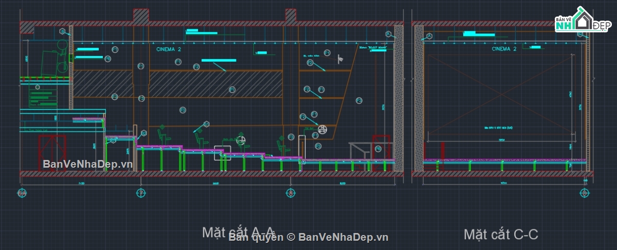 Rạp phim CGV,rạp chiếu phim,file cad rạp chiếu phim