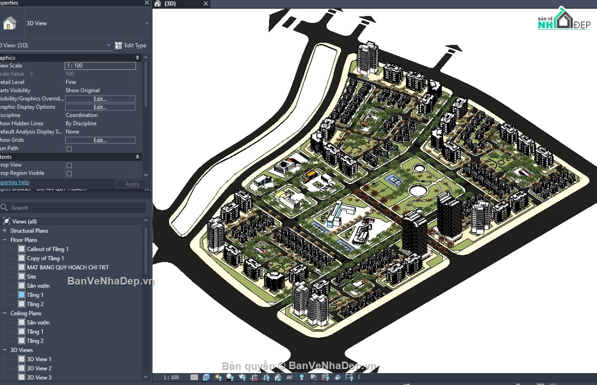 revit quy hoạch,revit hạ tầng,đồ án revit,quy hoạch dự án