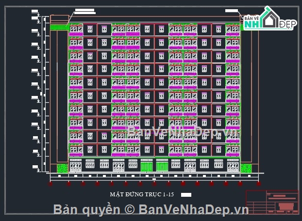 thiết kế nhà cao tầng,nhà cao tầng,nhà 10 tầng,cad nhà cao tầng