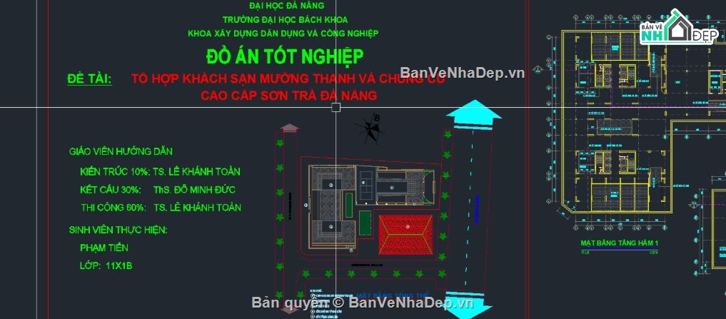 Mường thanh 104x47m 40 tầng,khách sạn 10 tầng,File cad ks mường thanh