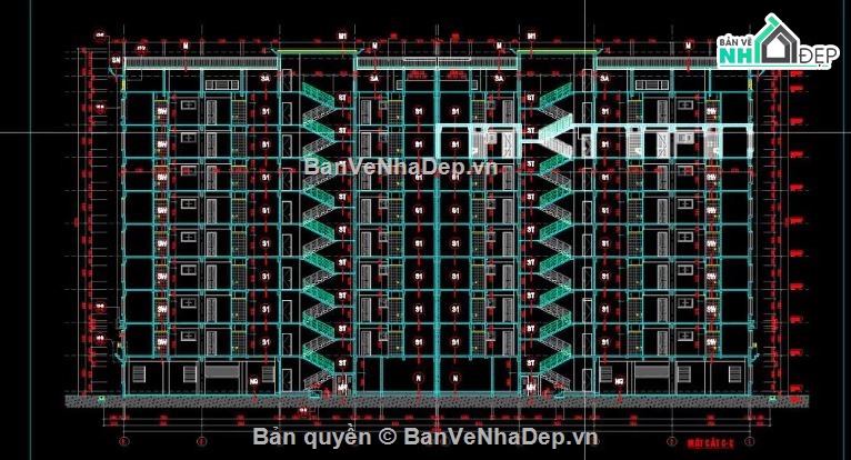 chung cư,dự thầu chung cư CT2 9 tầng,đồ án chung cư 9 tầng