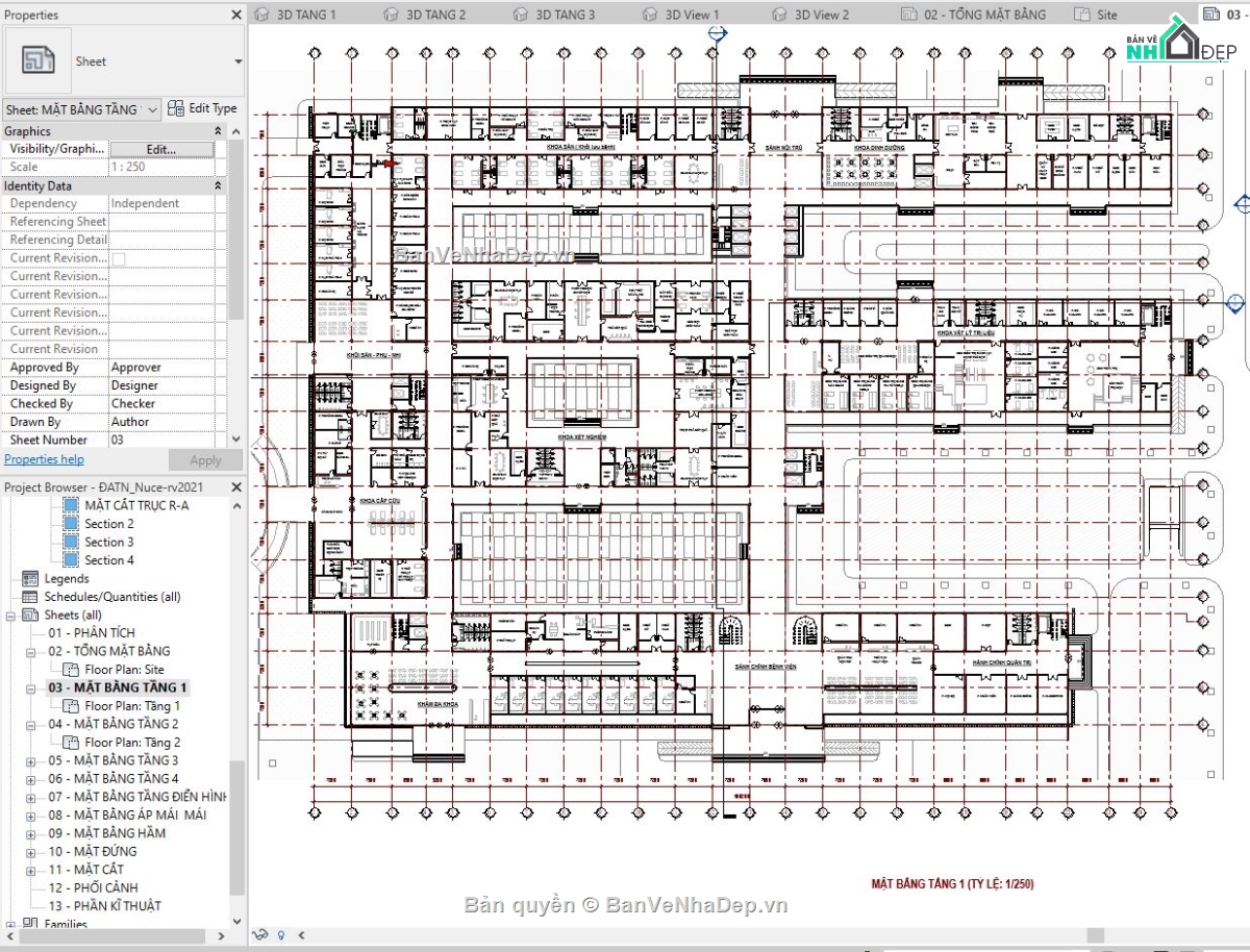 Bệnh viện revit,đồ án revit,file revit bệnh viện,file revit bệnh viên đa khoa,bệnh viện đa khoa file revit