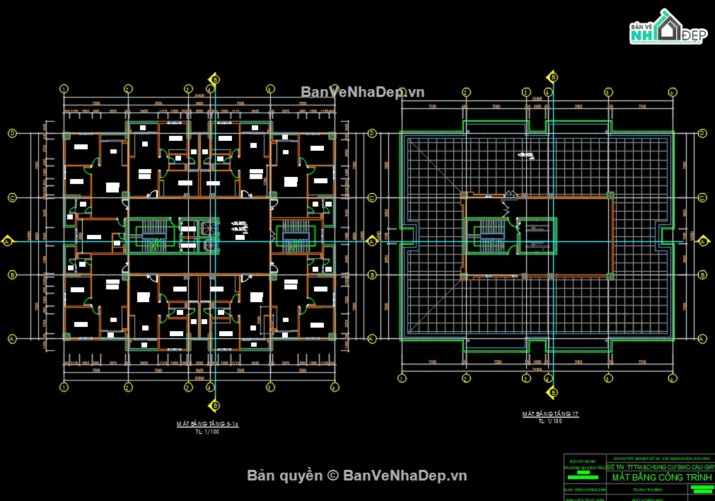 thiết kế chung cư,Đồ án chung cư,chung cư 17 tầng,chung cư file cad,bản vẽ chung cư