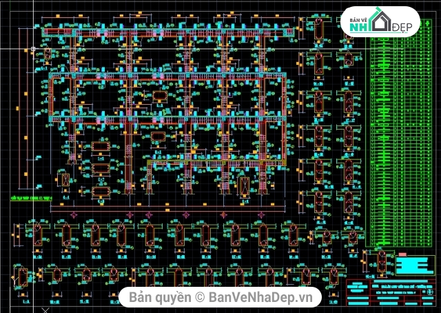 Nhà ăn 1000 chỗ,nhà ăn sinh viên,Nhà ăn 3 tầng 12x24m,bản vẽ nhà ăn 3 tầng,thiết kế nhà ăn 3 tầng
