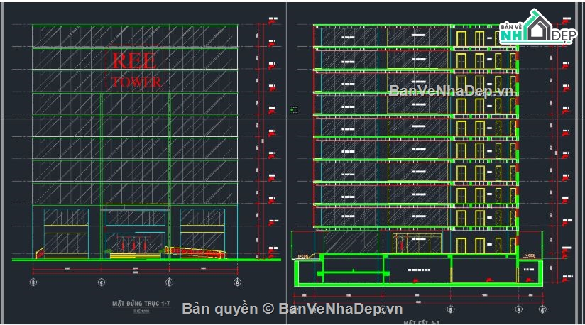 10 tầng,Cao ốc văn phòng 10 tầng + 1 hầm,DATN Cao ốc văn phòng