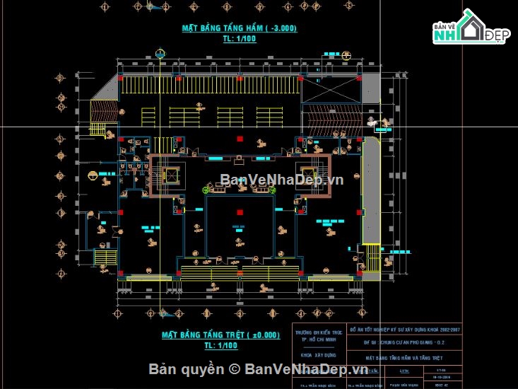 chung cư 16 tấng,file cad chung cư 16 tâng,đồ án chung cư