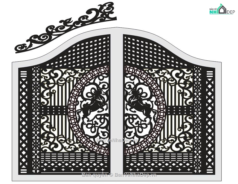 Cổng 2 cánh,file dxf cổng 2 cánh,cổng 2 cánh cnc
