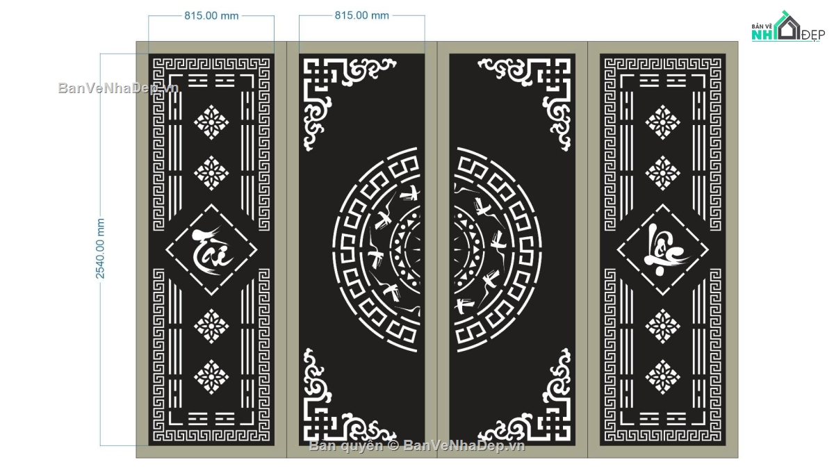Cổng 4 cánh,cnc 4 cánh,Cổng 4 cánh file dxf,Cổng cnc file dxf
