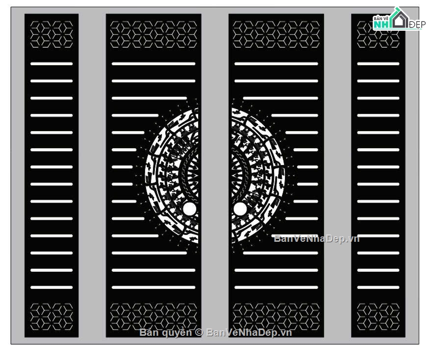 cổng trống đồng bông tuyết,file cad cổng trống đồng cnc,cổng trống đồng cnc mới