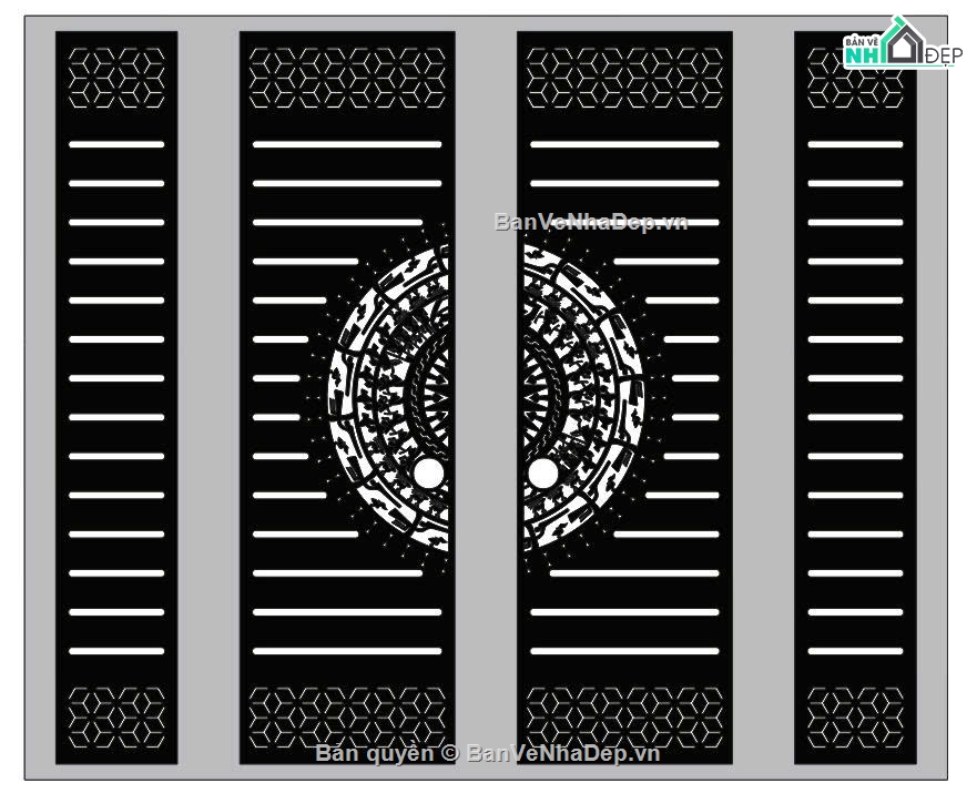cổng trống đồng bông tuyết,file cad cổng trống đồng cnc,cổng trống đồng cnc mới