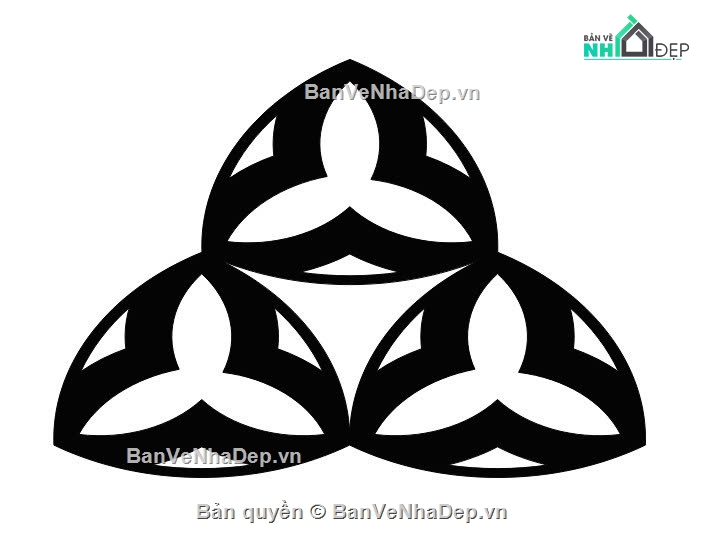 hoa văn 3 lá,file dxf hoa văn 3 lá,dxf hoa văn 3 lá