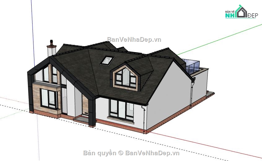 Biệt thự 2 tầng,model su biệt thự 2 tầng,biệt thự 2 tầng file su