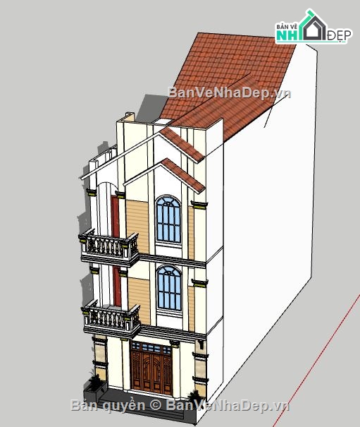 Nhà phố 3 tầng,file sketchup nhà phố 3 tầng,sketchup nhà phố 3 tầng,nhà phố 3 tầng sketchup,file su nhà phố 3 tầng