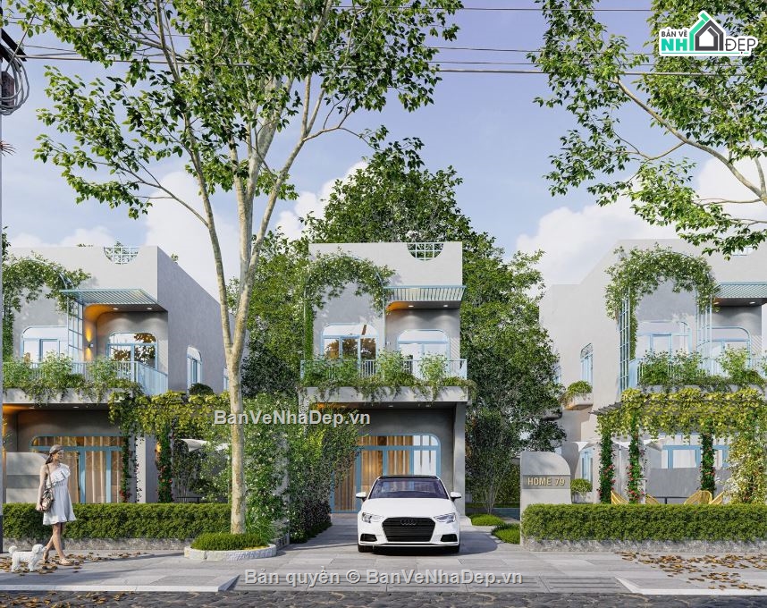 Nhà phố 2 tầng,Model su nhà phố 2 tầng,Nhà phố 2 tầng sketchup,File sketchup nhà phố 2 tầng