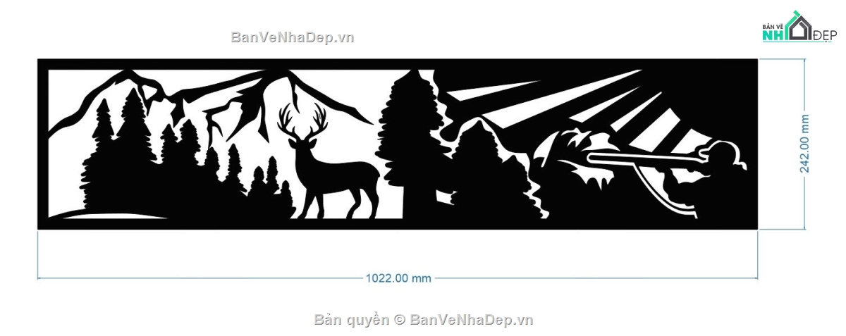 Tranh hươu,file dxf tranh hươu,tranh hươu cnc file dxf