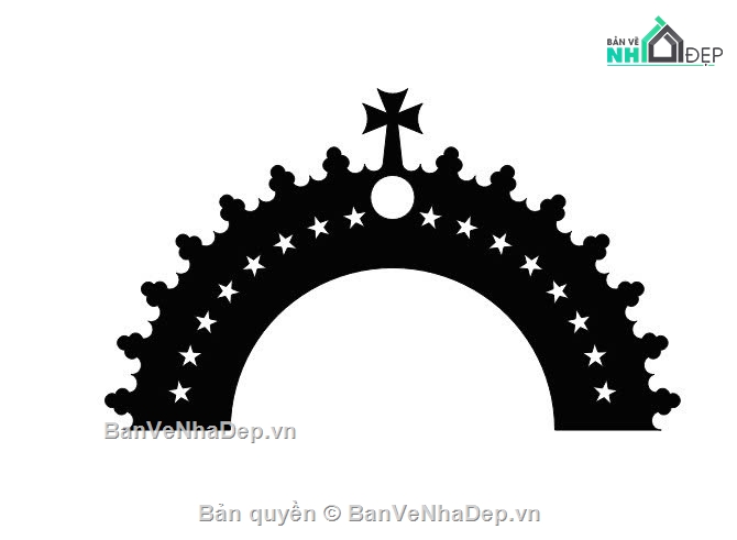 Vòm công giáo,file dxf vòm công giáo,vòm ông giáo cnc