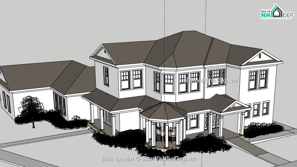 Biệt thự 2 tầng,model su biệt thự 2 tầng,file su biệt thự 2 tầng