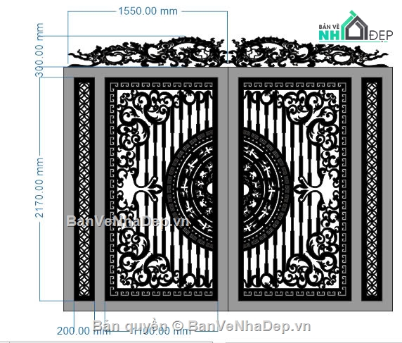 file cnc cổng 2 cánh,cnc cổng 2 cánh,mẫu cổng 2 cánh