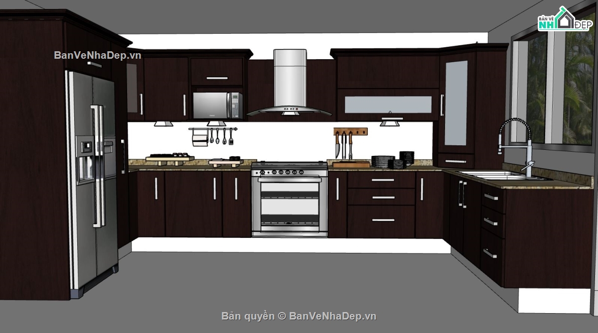 nội thất phòng bếp,sketchup nội thất phòng bếp,phòng bếp sketchup,sketchup nội thất bếp