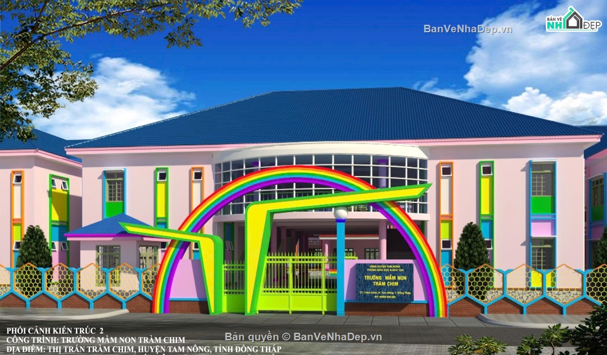 Dự án trường mầm non,Bản vẽ qui hoạch trường mầm non,Bản vẽ trường mầm non Tràm Chim,trường mầm non