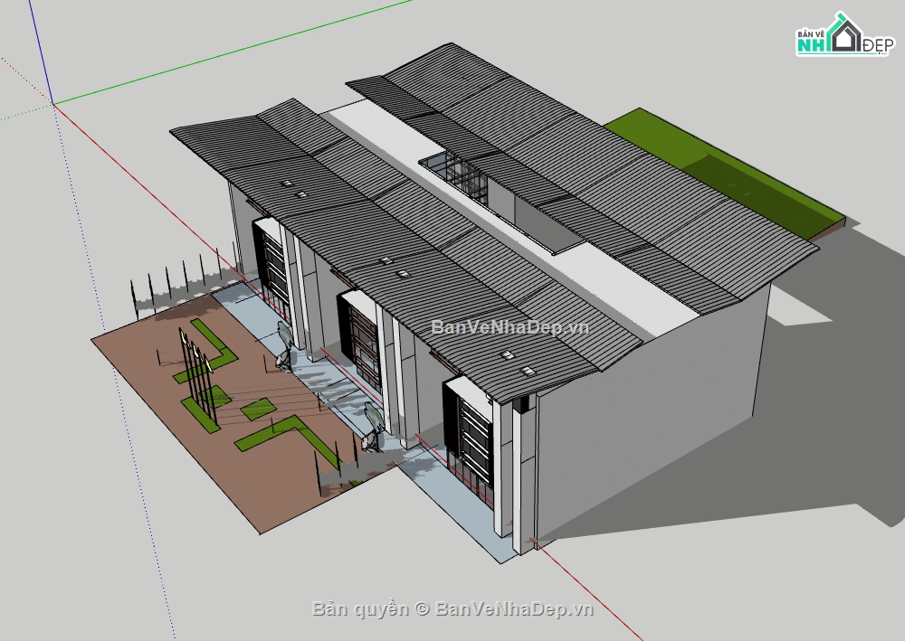 văn phòng làm việc file su,sketchup tòa nhà văn phòng,dựng 3d su nhà văn phòng