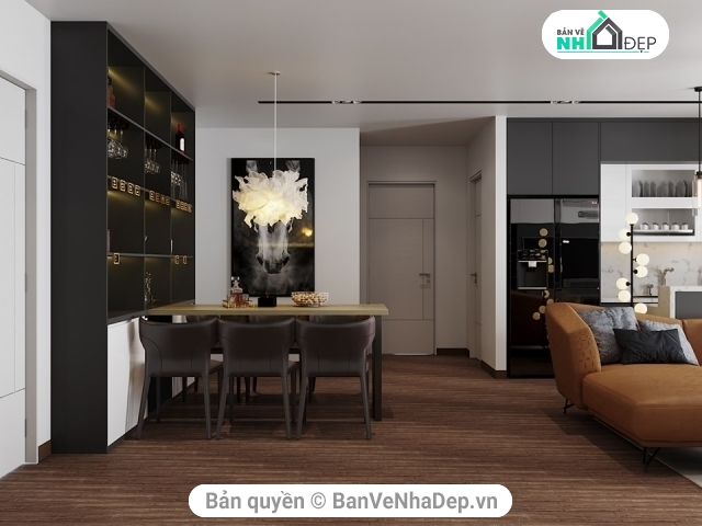 Nội thất chung cư,3dmax Nội thất,Thiết kế nội thất Việt Đức Complex,3dmax thiết kế nội thất chung cư