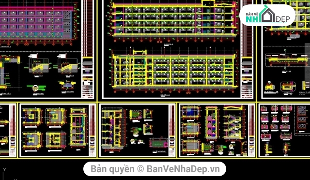 trường học 4 tầng,Bản vẽ trường học 4 tầng,trường trung học cơ sở,File thiết kế trường học,trường học 4 tầng 22x62m,thiết kế trường học