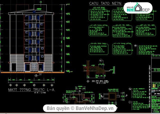 Tổng hợp 7 bản vẽ Full Kiến Trúc, Kết Cấu, Điện Nước chung cư giá tham khảo