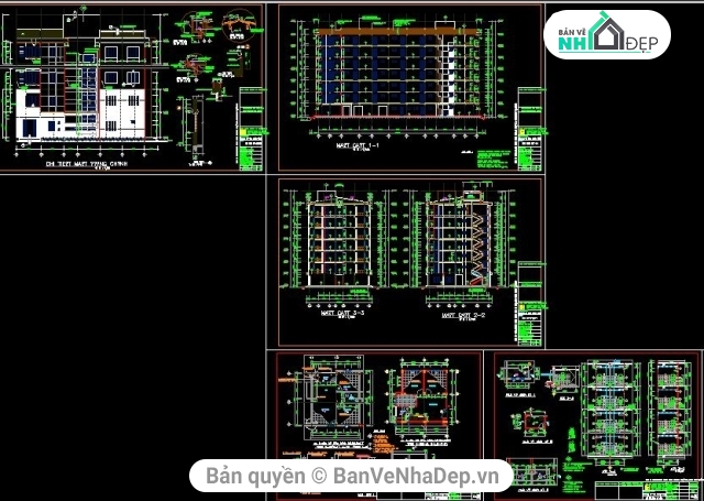 Tổng hợp 7 bản vẽ Full Kiến Trúc, Kết Cấu, Điện Nước chung cư giá tham khảo