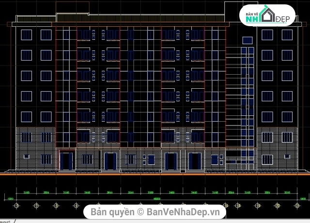 thiết kế chung cư,chung cư thấp tầng,bản vẽ chung cư,chung cư 8 tầng,file cad chung cư,mẫu chung cư 8 tầng