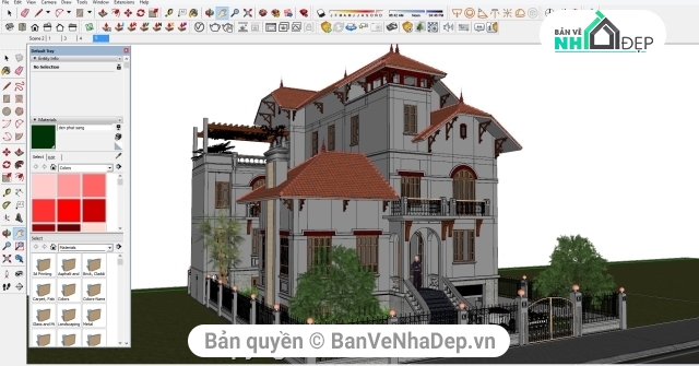 Biệt thự 3 tầng sketchup,Biệt thự 3 tầng hiện đại,Biệt thự 3 tầng,Sketchup biệt thự 3 tầng,thiết kế biệt thự 3 tầng su