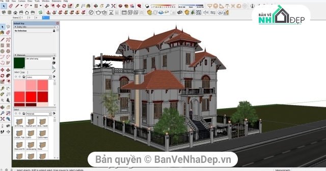 Biệt thự 3 tầng sketchup,Biệt thự 3 tầng hiện đại,Biệt thự 3 tầng,Sketchup biệt thự 3 tầng,thiết kế biệt thự 3 tầng su