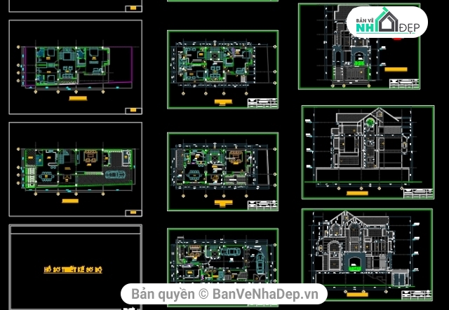 thiết kế biệt thự 3 tầng,thiết kế biệt thự phố,biệt thự 3 tầng 9.5x16.5m,file cad biệt thự 3 tầng,kiến trúc biệt thự 3 tầng